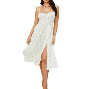 BOUTIQUE Shirred Floral Midi Dress